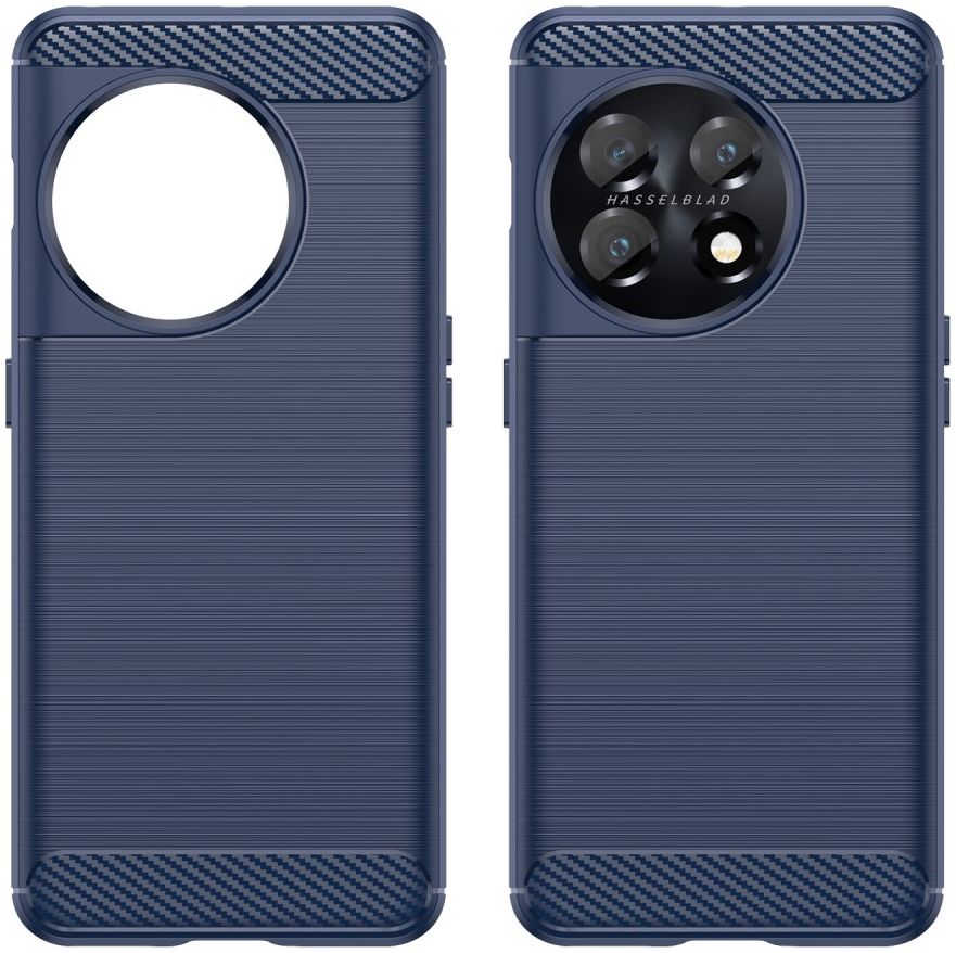 OnePlus 11 Hoesje Geborsteld TPU Flexibele Back Cover Blauw afbeelding 10