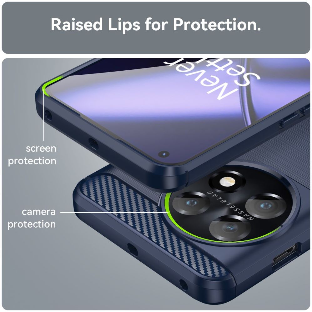 OnePlus 11 Hoesje Geborsteld TPU Flexibele Back Cover Blauw afbeelding 6