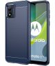 Motorola Moto E13 Hoesje Geborsteld TPU Flexibele Back Cover Blauw