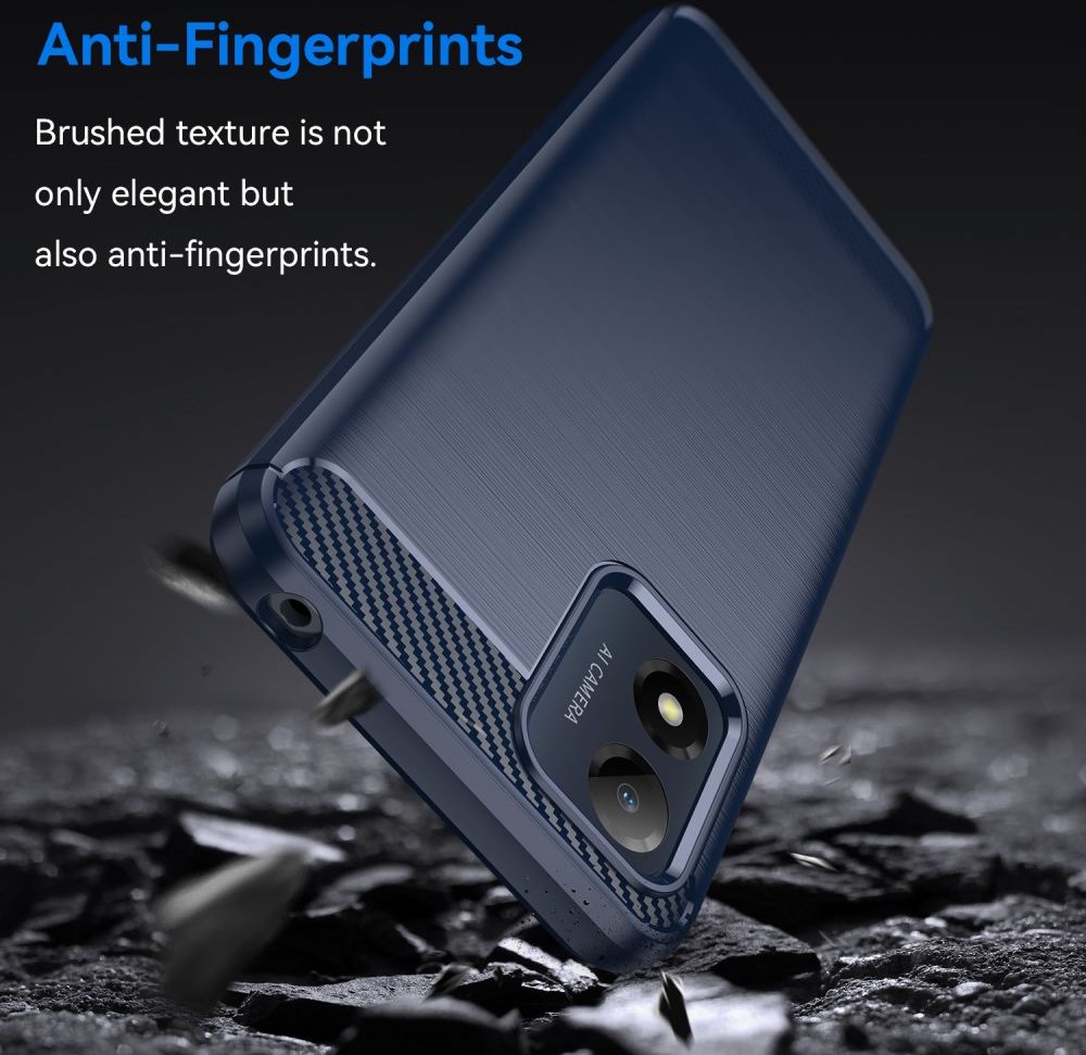 Motorola Moto E13 Hoesje Geborsteld TPU Flexibele Back Cover Blauw afbeelding 4