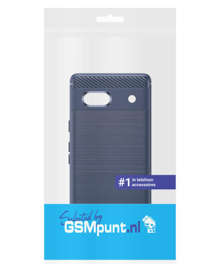 Google Pixel 7a Hoesje Geborsteld TPU Flexibele Back Cover Blauw afbeelding 8