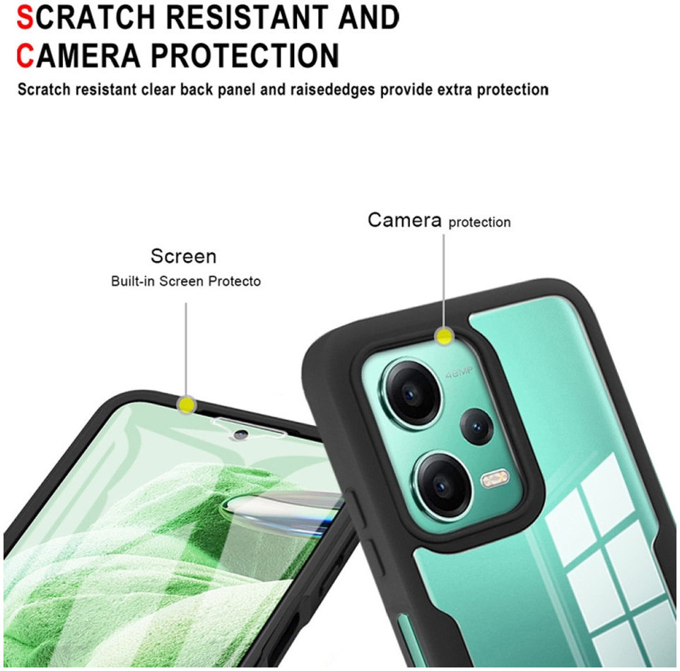 Xiaomi Redmi Note 12 5G / Poco X5 Hoesje Full Protect 360° Cover Zwart afbeelding 9