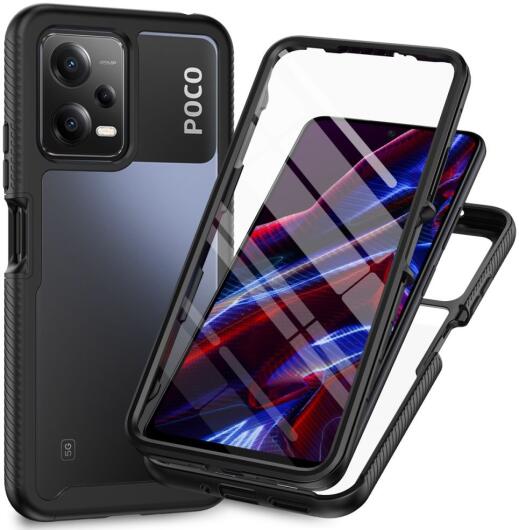 Xiaomi Redmi Note 12 5G / Poco X5 Hoesje Full Protect 360° Cover Zwart afbeelding 1