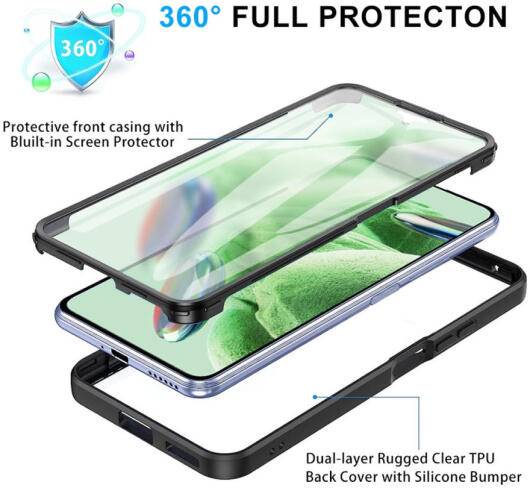 Xiaomi Redmi Note 12 5G / Poco X5 Hoesje Full Protect 360° Cover Zwart afbeelding 8