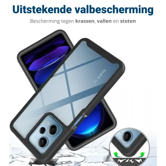 Xiaomi Redmi Note 12 Pro 5G / Poco X5 Pro Hoesje Full Protect 360° Zwart afbeelding 4