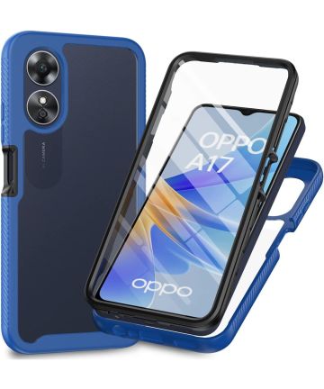 Oppo A17 Hoesje Full Protect 360° Cover Hybride Blauw Hoesjes