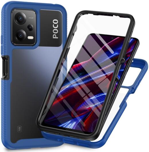 Xiaomi Redmi Note 12 5G / Poco X5 Hoesje Full Protect 360° Cover Blauw afbeelding 1
