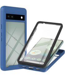 Google Pixel 7a Hoesje Full Protect 360° Cover Hybride Blauw