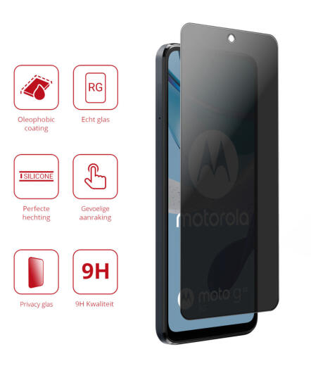 Rosso Motorola Moto G53 9H Tempered Glass Screen Protector Privacy afbeelding 2