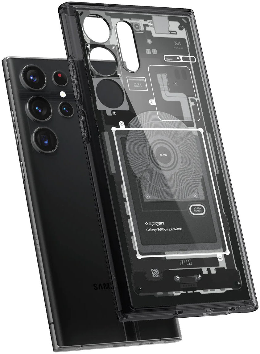 Spigen Ultra Hybrid Zero One Samsung Galaxy S23 Ultra Hoesje Grijs afbeelding 2