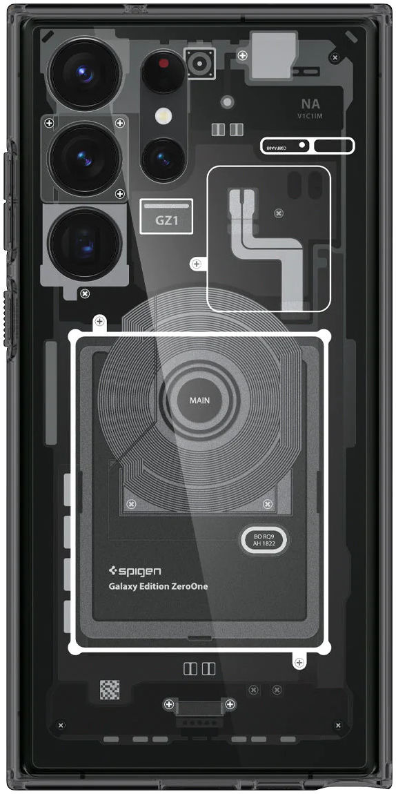 Spigen Ultra Hybrid Zero One Samsung Galaxy S23 Ultra Hoesje Grijs afbeelding 3