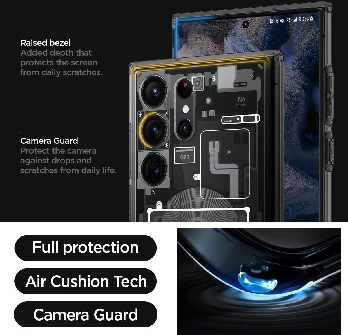 Spigen Ultra Hybrid Zero One Samsung Galaxy S23 Ultra Hoesje Grijs afbeelding 5