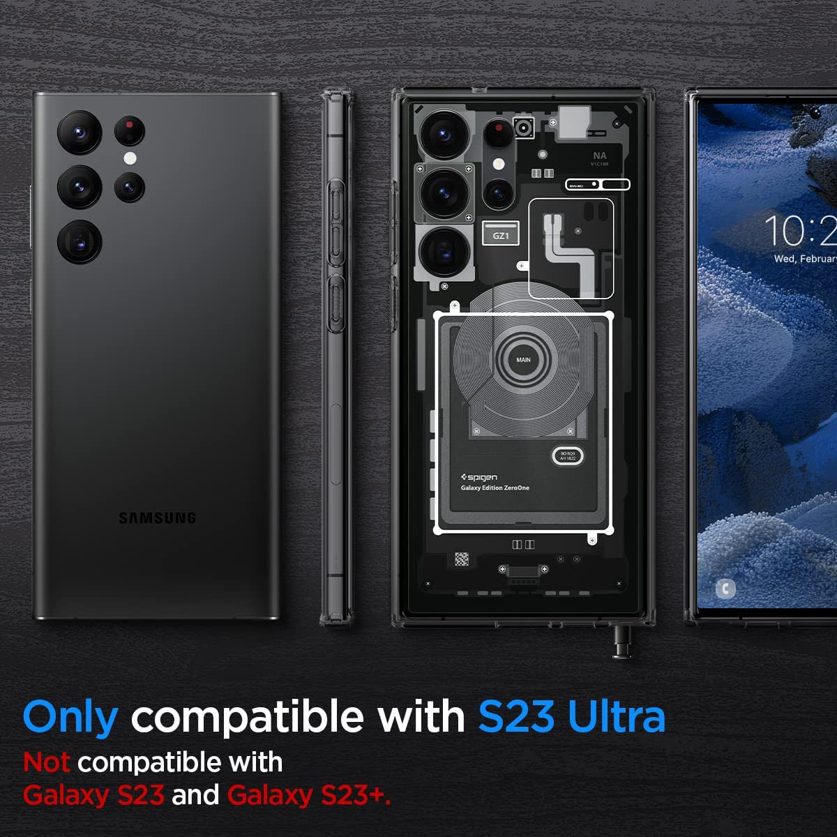 Spigen Ultra Hybrid Zero One Samsung Galaxy S23 Ultra Hoesje Grijs afbeelding 6