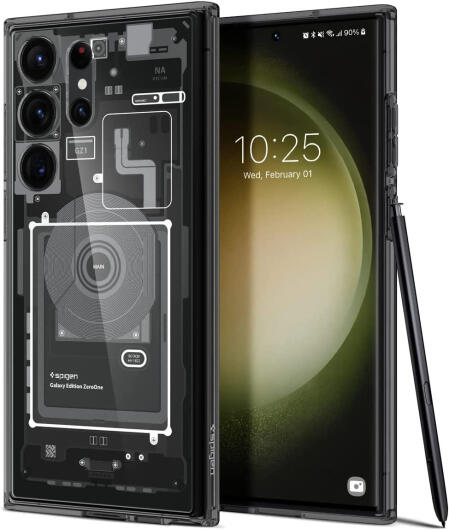 Spigen Ultra Hybrid Zero One Samsung Galaxy S23 Ultra Hoesje Grijs afbeelding 1