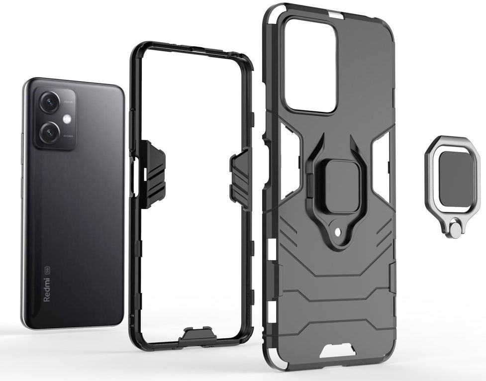 Xiaomi Redmi Note 12 5G / Poco X5 Hoesje Magnetische Kickstand Zwart afbeelding 4