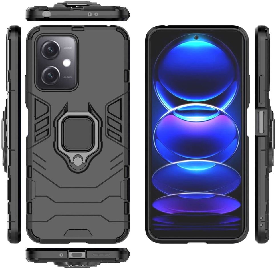 Xiaomi Redmi Note 12 5G / Poco X5 Hoesje Magnetische Kickstand Zwart afbeelding 6