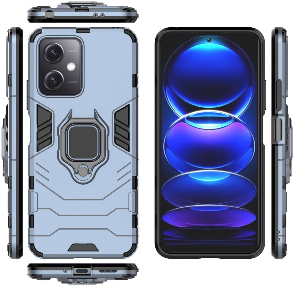 Xiaomi Redmi Note 12 5G / Poco X5 Hoesje Magnetische Kickstand Blauw afbeelding 6