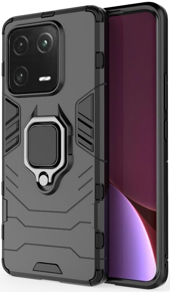 Xiaomi 13 Pro Hoesje met Magnetische Kickstand Ring Zwart afbeelding 1