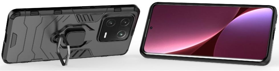 Xiaomi 13 Pro Hoesje met Magnetische Kickstand Ring Zwart afbeelding 3