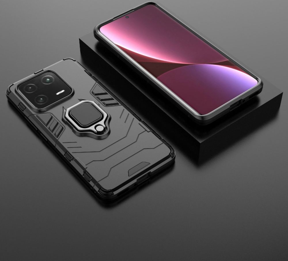 Xiaomi 13 Pro Hoesje met Magnetische Kickstand Ring Zwart afbeelding 6