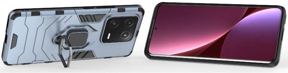 Xiaomi 13 Pro Hoesje met Magnetische Kickstand Ring Blauw afbeelding 3