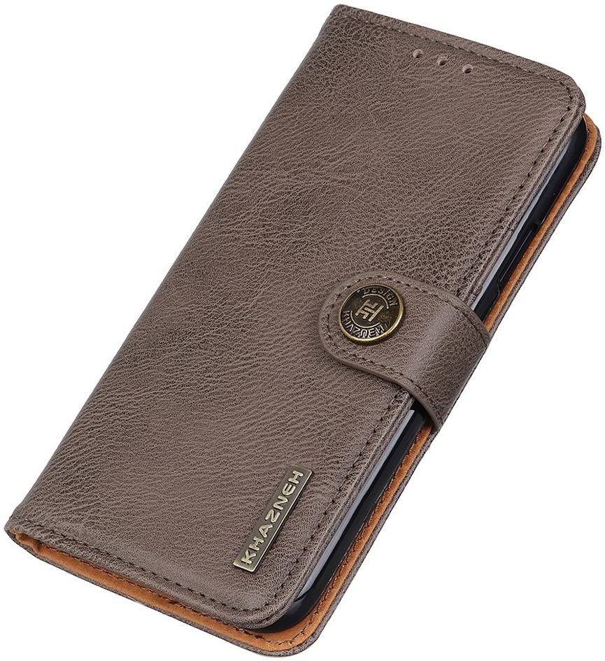 KHAZNEH Samsung Galaxy A34 Hoesje Portemonnee Book Case Khaki afbeelding 3