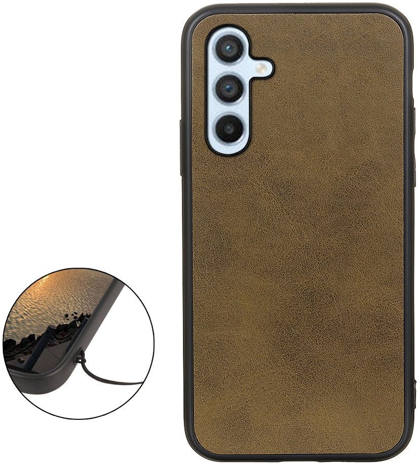 Samsung Galaxy A54 Hoesje met Kunstleer Coating Back Cover Groen afbeelding 2