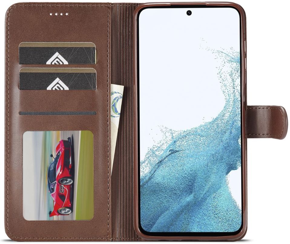 LC.IMEEKE Samsung Galaxy A54 Hoesje Portemonnee Book Case Bruin afbeelding 1