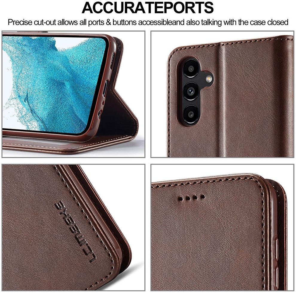 LC.IMEEKE Samsung Galaxy A54 Hoesje Portemonnee Book Case Bruin afbeelding 7