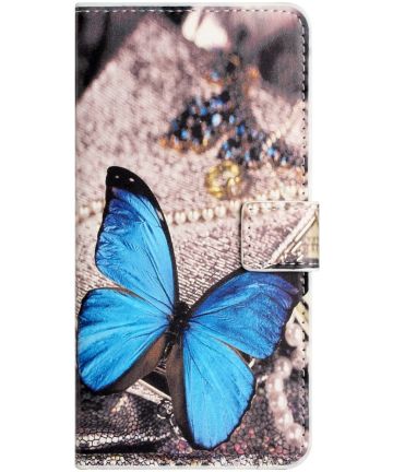 Samsung Galaxy A34 Hoesje Portemonnee Book Case Vlinder Print Hoesjes