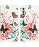 Samsung Galaxy A34 Hoesje Portemonnee Book Case Butterfly Print