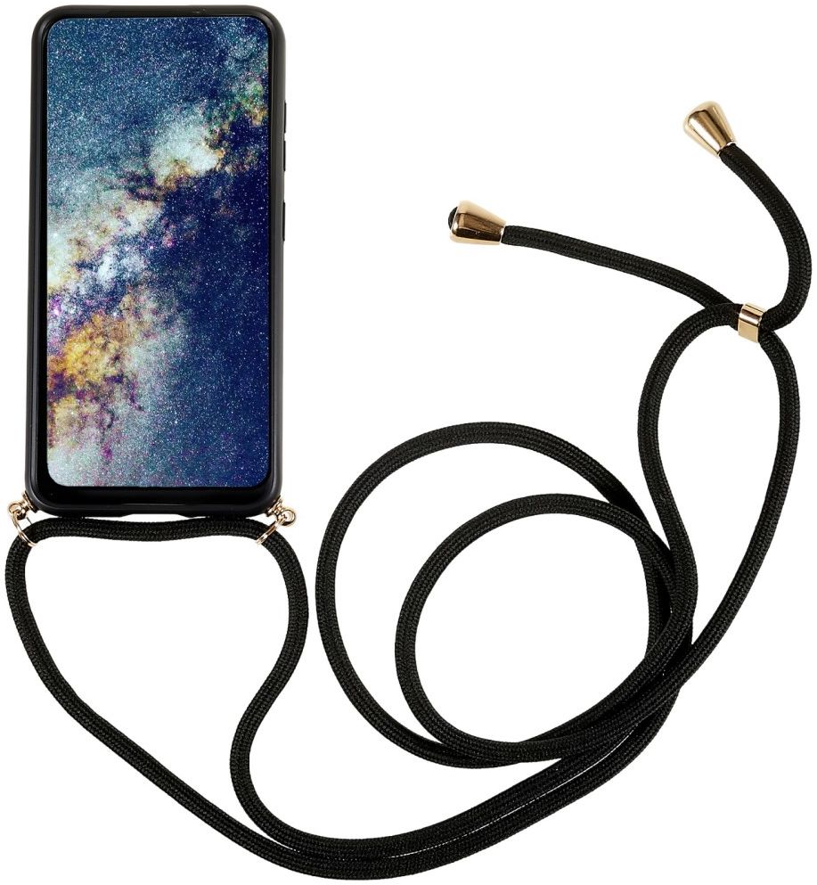 Samsung Galaxy S23 Hoesje Back Cover Flexibel TPU met Koord Zwart afbeelding 2