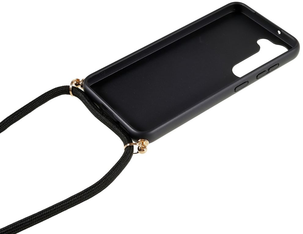 Samsung Galaxy S23 Hoesje Back Cover Flexibel TPU met Koord Zwart afbeelding 4