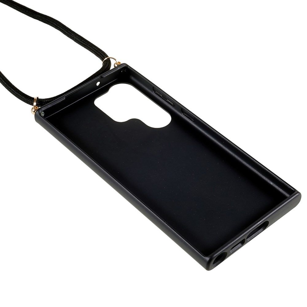 Samsung Galaxy S23 Ultra Hoesje Flexibel TPU met Koord Zwart afbeelding 3