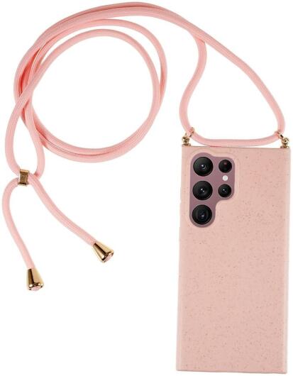 Samsung Galaxy S23 Ultra Hoesje Flexibel TPU met Koord Roze afbeelding 1