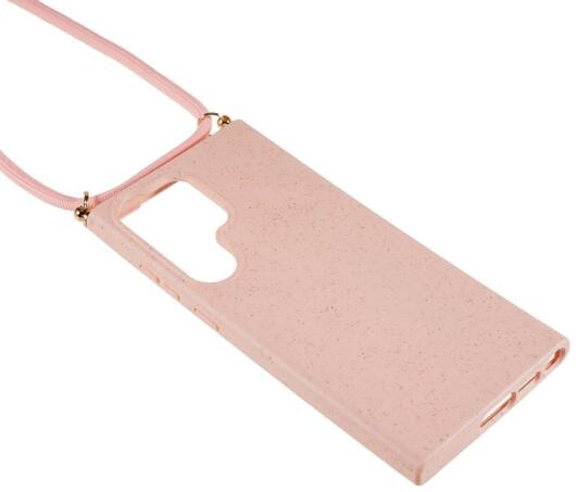 Samsung Galaxy S23 Ultra Hoesje Flexibel TPU met Koord Roze afbeelding 3