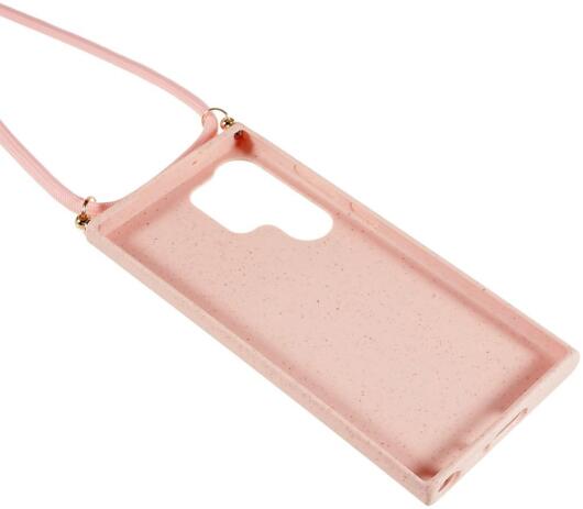 Samsung Galaxy S23 Ultra Hoesje Flexibel TPU met Koord Roze afbeelding 4