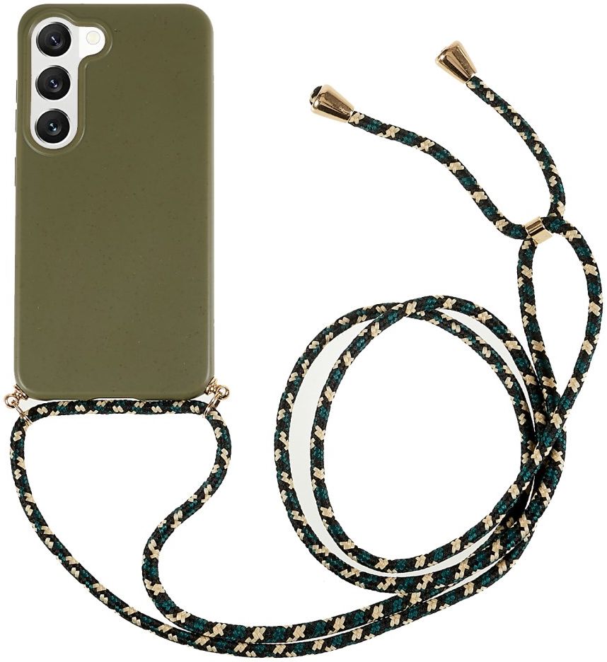 Samsung Galaxy S23 Plus Hoesje Back Cover Flexibel TPU met Koord Groen afbeelding 1