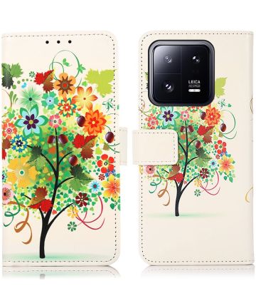 Xiaomi 13 Hoesje Portemonnee Book Case Flower Print Hoesjes