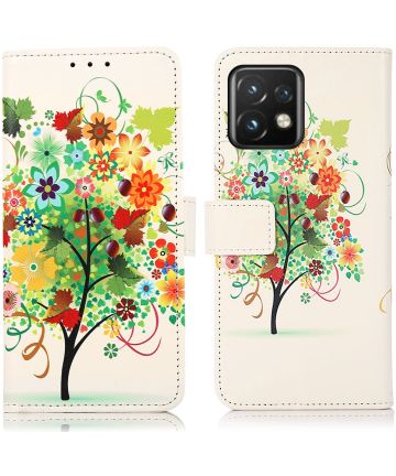 Motorola Edge 40 Pro Hoesje Portemonnee Book Case Flower Print Hoesjes