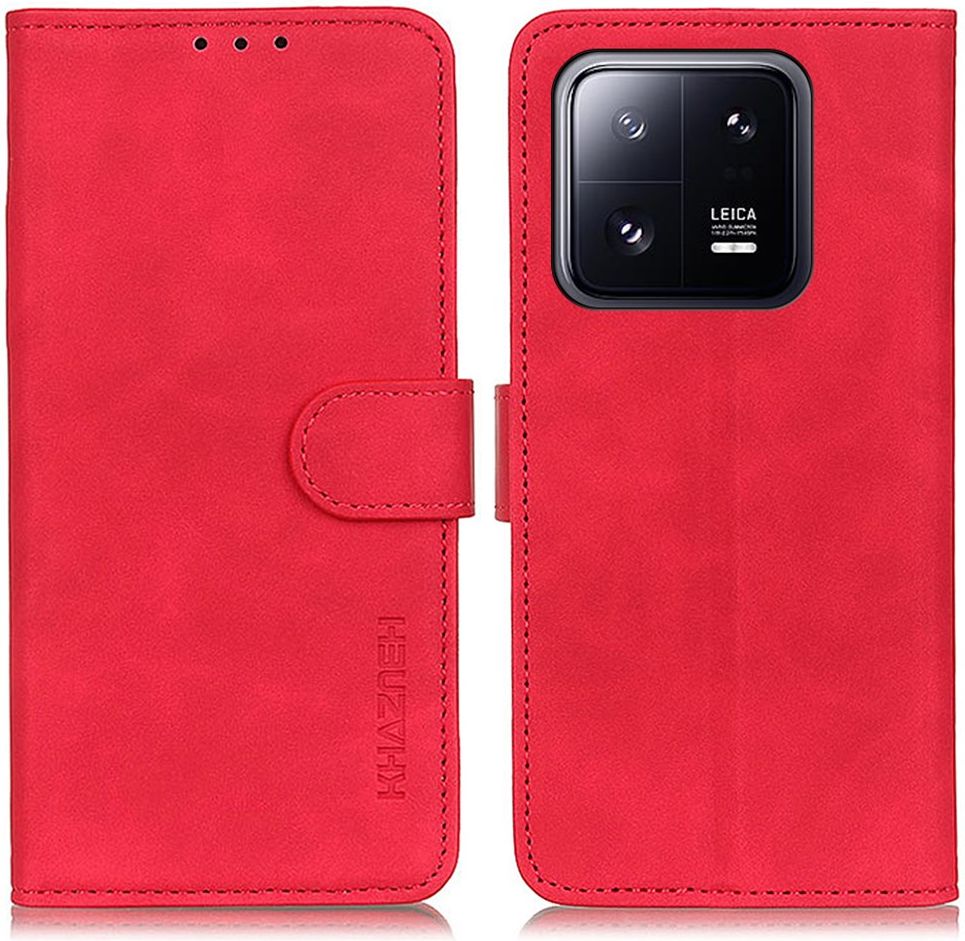 KHAZNEH Xiaomi 13 Pro Hoesje Retro Wallet Book Case Rood afbeelding 2