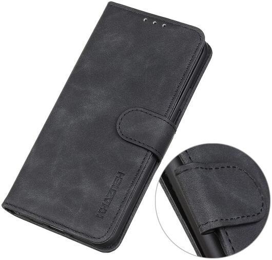 KHAZNEH Motorola Edge 40 Pro Hoesje Retro Wallet Book Case Zwart afbeelding 4