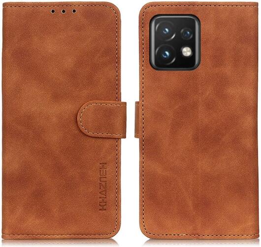 KHAZNEH Motorola Edge 40 Pro Hoesje Retro Wallet Book Case Bruin afbeelding 2