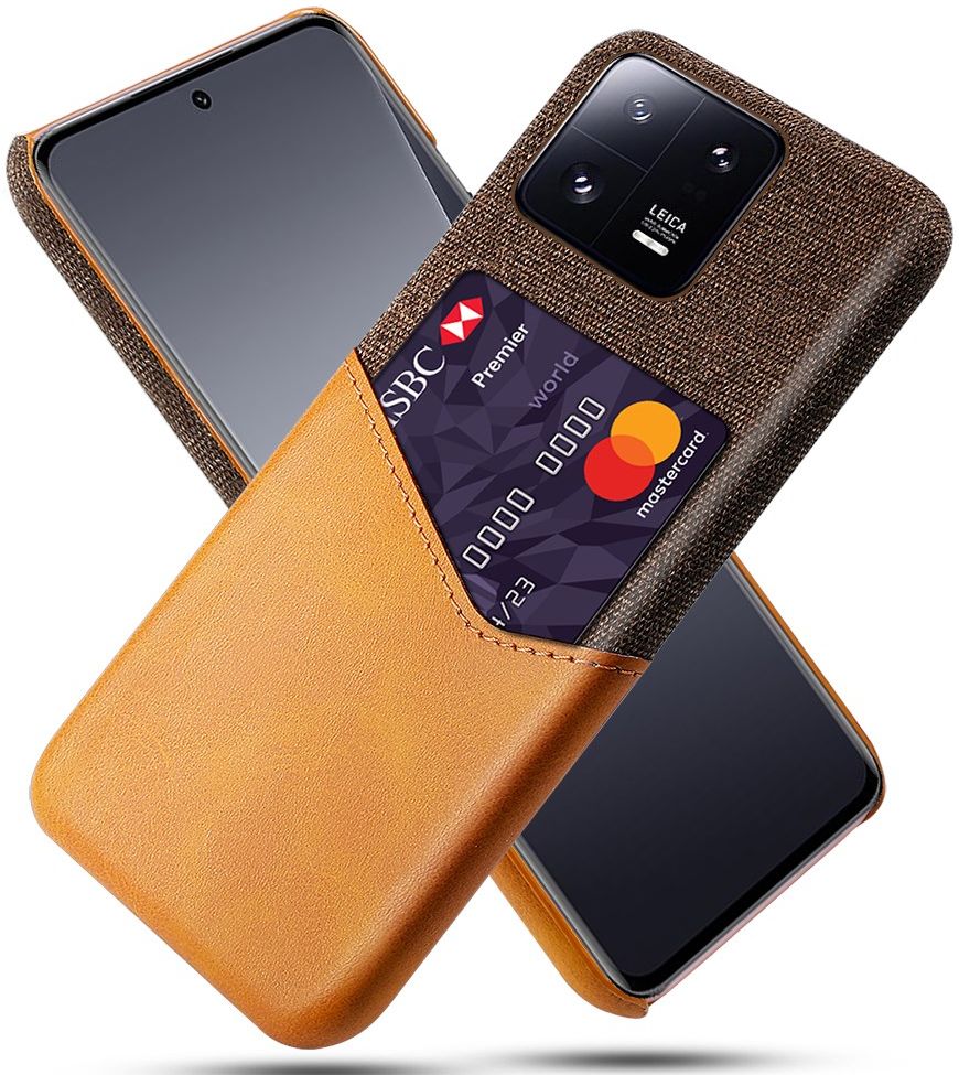 Xiaomi 13 Pro Hoesje met Kaarthouder Back Cover Oranje afbeelding 1