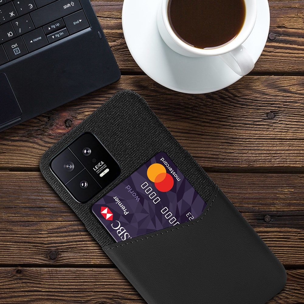 Xiaomi 13 Hoesje met Kaarthouder Back Cover Zwart afbeelding 4