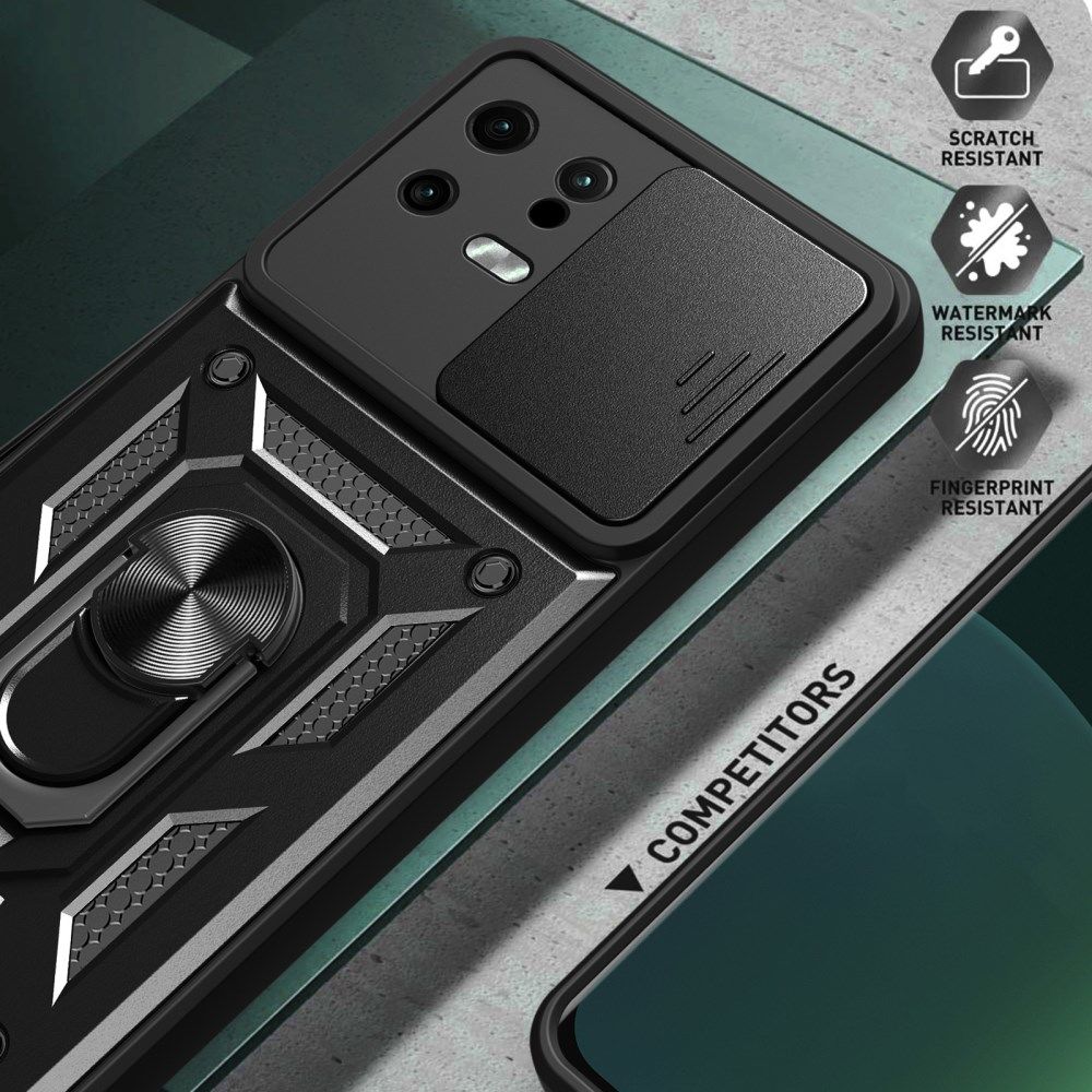 Xiaomi 13 Hoesje met Camera Slider en Kickstand Ring Blauw afbeelding 5