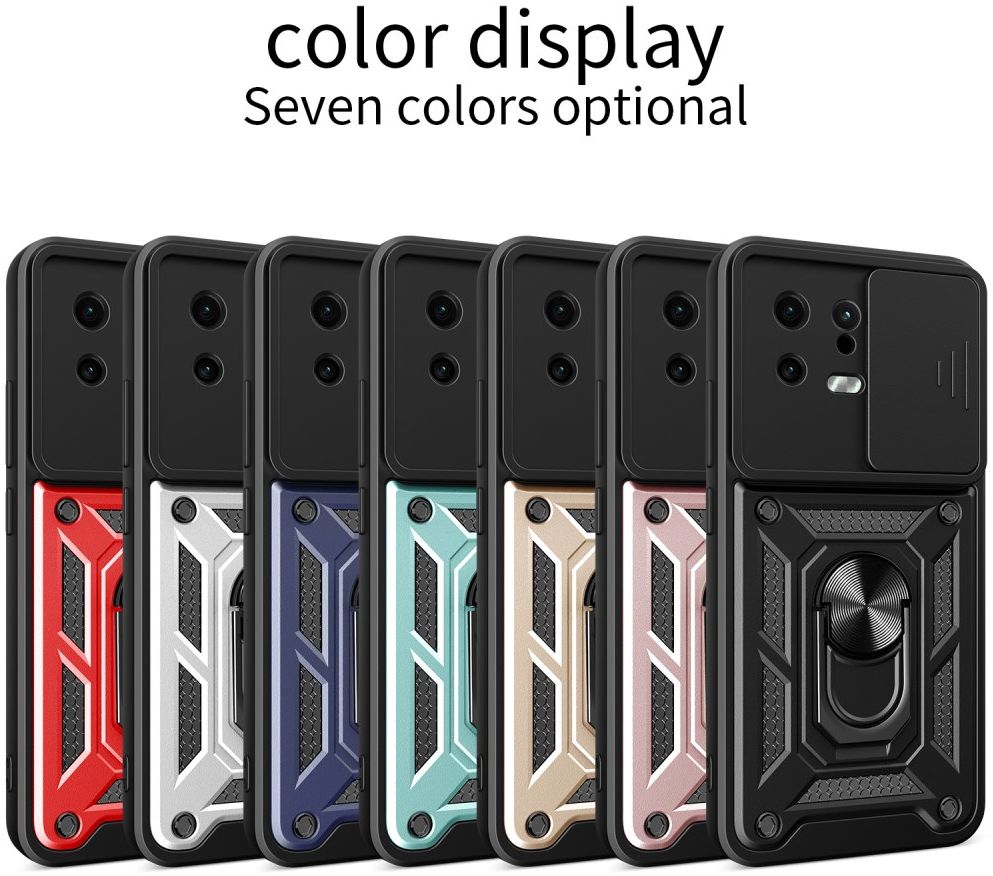 Xiaomi 13 Hoesje met Camera Slider en Kickstand Ring Blauw afbeelding 10
