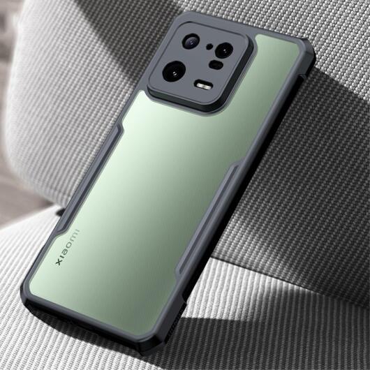 Xiaomi 13 Pro Hoesje Hybride Acryl Back Cover Transparant Zwart afbeelding 2