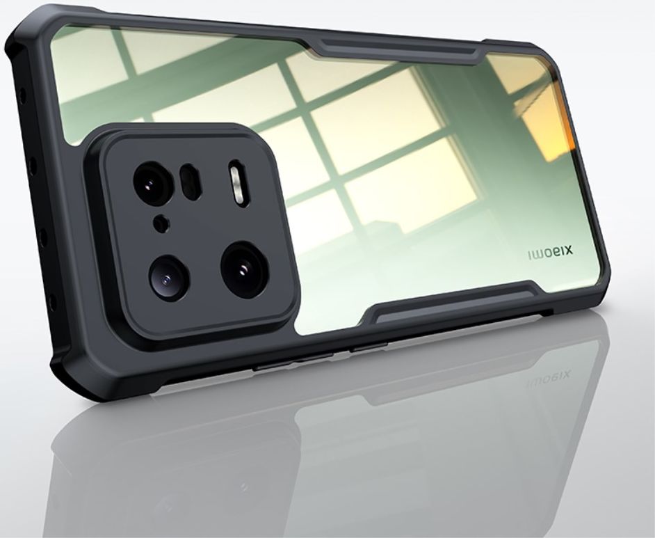 Xiaomi 13 Hoesje Hybride Acryl Back Cover Transparant Zwart afbeelding 11