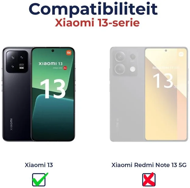 Xiaomi 13 Hoesje Hybride Acryl Back Cover Transparant Zwart afbeelding 4